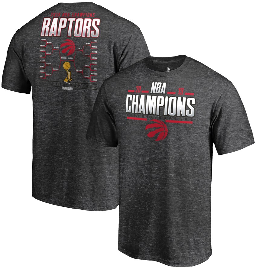 Men's Toronto Raptors Grey 2019 NBA Finals Champions Big & Tall Game Lead Schedule T-Shirt